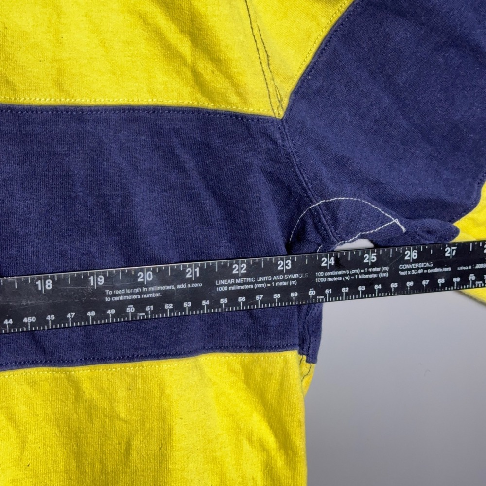 Vintage‎ Polo Ralph Lauren Striped Rugby Shirt Mens Size Large 90s Yellow - Picture 5 of 9